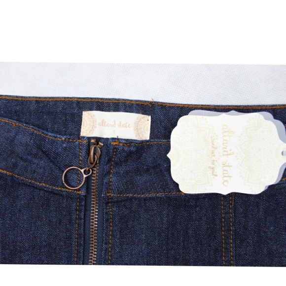 altar'd state Dark Wash Zip Denim Mini Skirt XS S - Picture 4 of 5